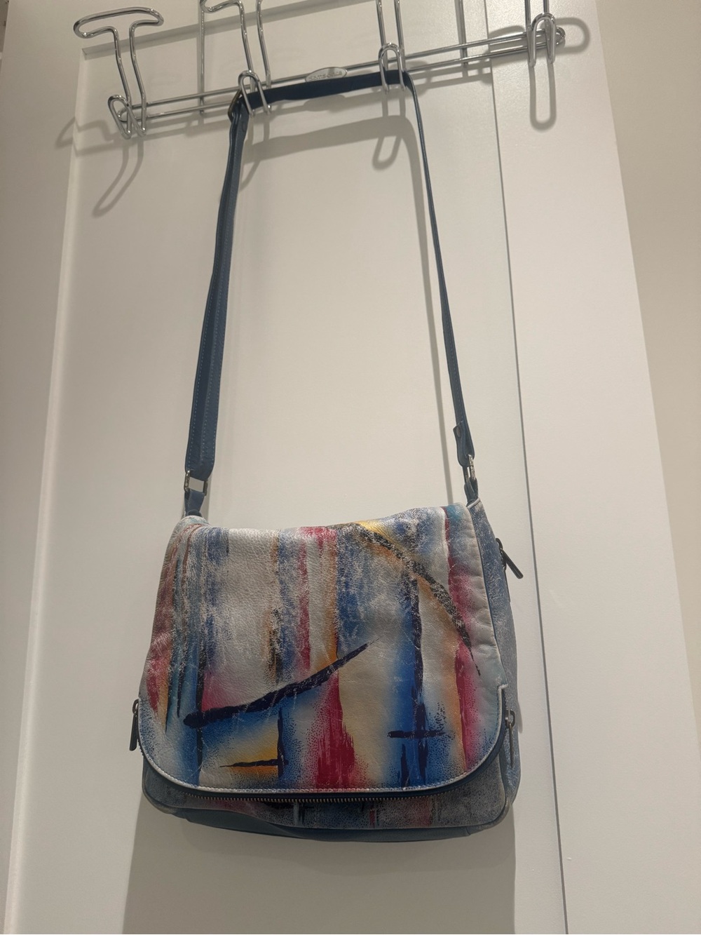 Anuschka Leather Hand-Painted Large Shoulder Tote Previously Loved See Pics